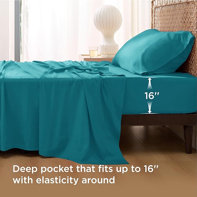 Bedsure Cooling Sheets Twin XL, Rayon Derived from Bamboo, Breathable & Soft - Image 3