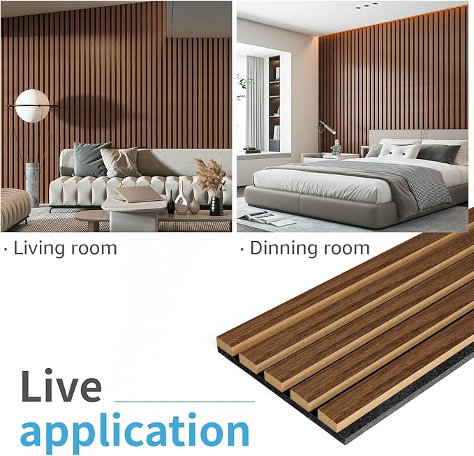 Art3d 4-Pack 94.5 x 7.9 inch Acoustic Wood Slat Wall Panels - Image 3