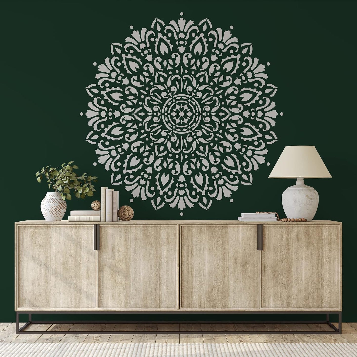 Harmony Mandala Floor Stencil - Furniture Stencils, Mandala Template