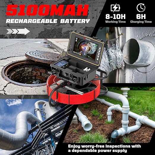 HBUDS Sewer Camera, Self Leveling Drain Camera 200ft - Image 7
