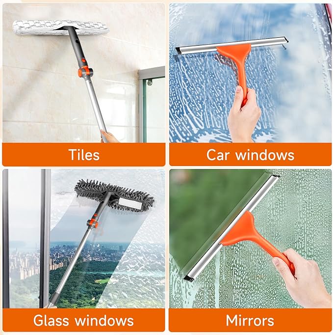 Chabatree Window Squeegee Cleaner Set 2-in-1 Window Cleaning Tool - Image 5