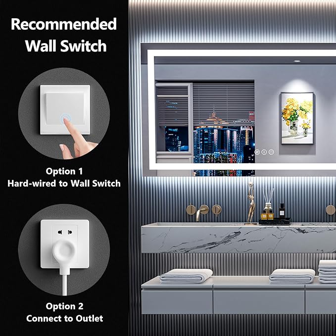 YEELAIT 55x30 Inch LED Bathroom Mirror - Image 7
