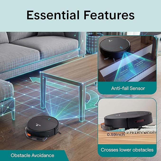 SereneLife Automatic Robot Vacuum Cleaner and Mop Combo, App Control, 3 - Image 7