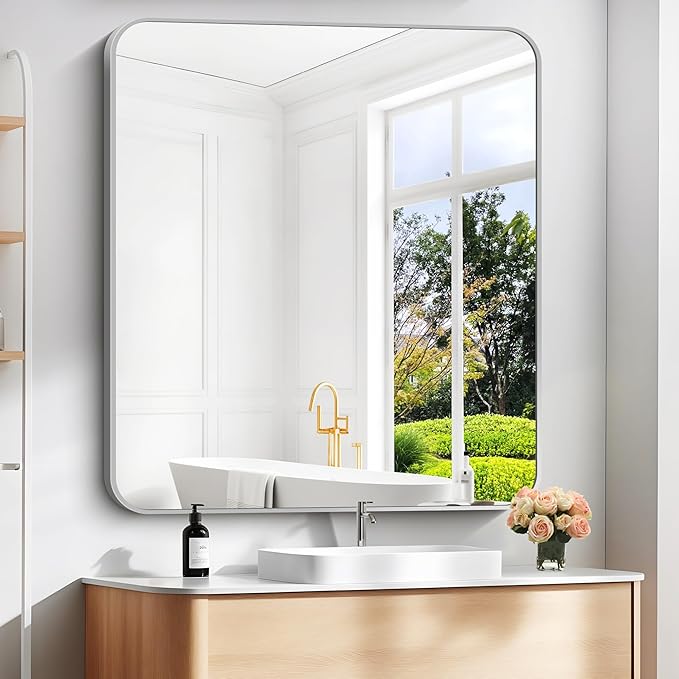 40" x 36"Bathroom Mirror, Decorative Rectangular Vanity Mirror by DESBING