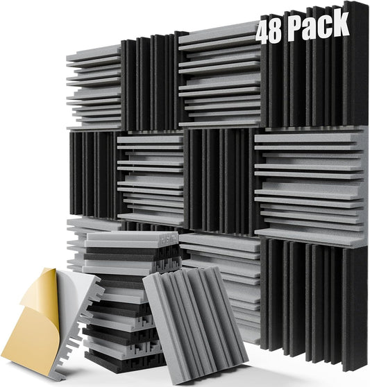 48 Pack Sound Proof Foam Panels, Decorative Soundproof Wall Panels Sound