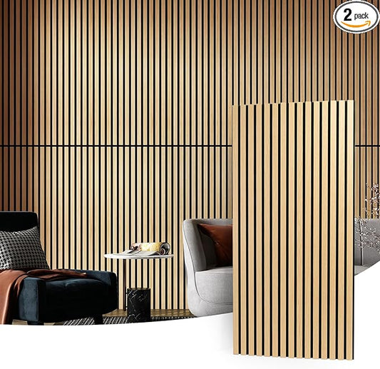 Art3d 2 Wood Slat Acoustic Panels by Art3d