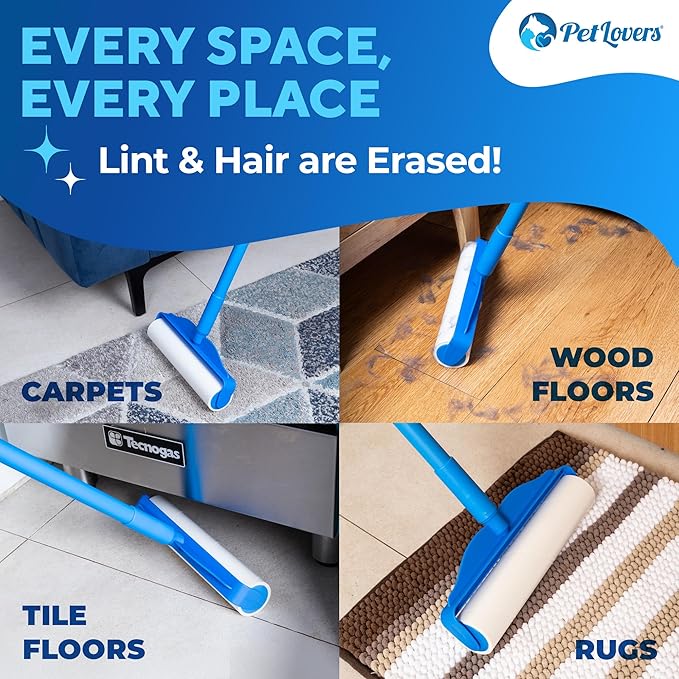 PetLovers Extra Sticky Floor Lint Roller 4 Pack of Refills Only - Image 6