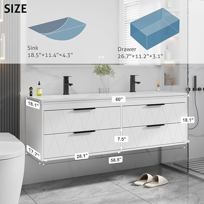 eclife 60" Bathroom Vanities Cabinet - Image 2