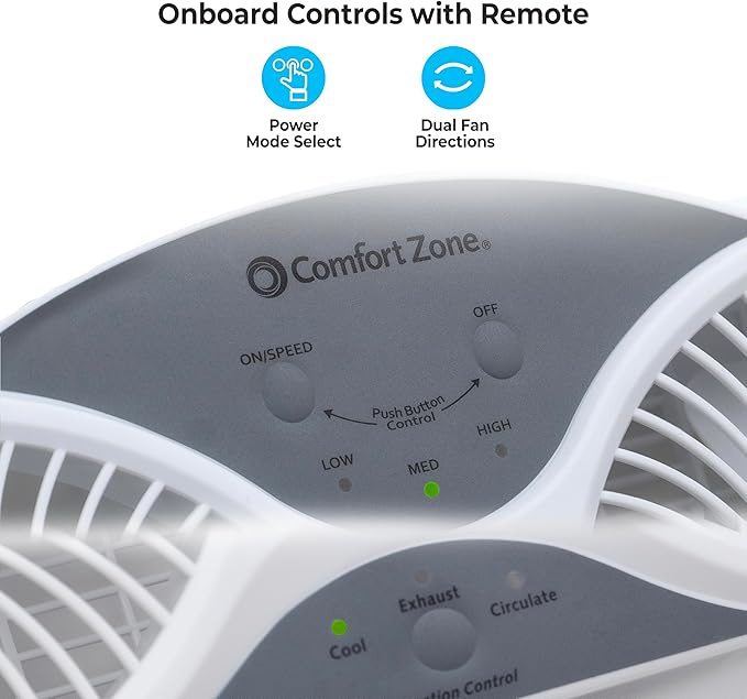 Comfort Zone Twin Window Fan - Image 2