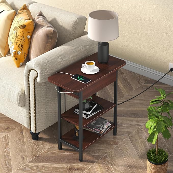 LIDYUK End Table with Charging Station, Flip Top Side Table with USB Ports and - Image 2