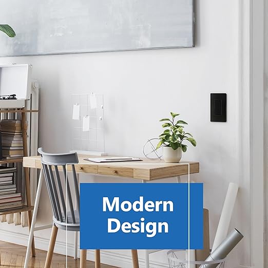 LIDER Black Minimalist Decorator Switch, Frameless Light Switch, On/Off Rocker - Image 7
