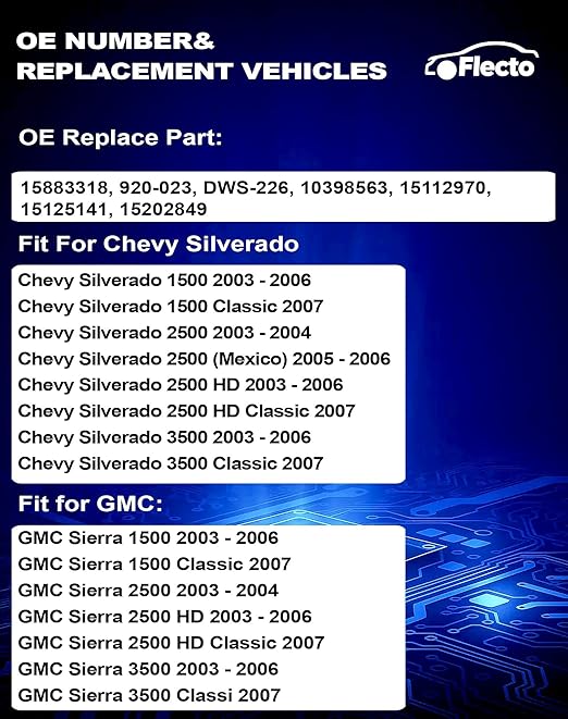 Flecto Master Power Window Switch Driver Side 15883318 - Image 2