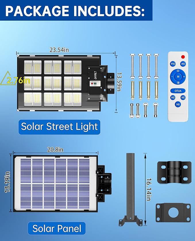 JAYNLT Y-3600W Solar Street Lights Outdoor, 360000LM 6500K Parking Lot Lights - Image 7