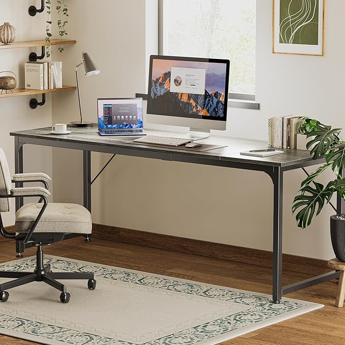 Huuger Computer Desk, 80 Inch Office Desk, Gaming Desk - Image 7