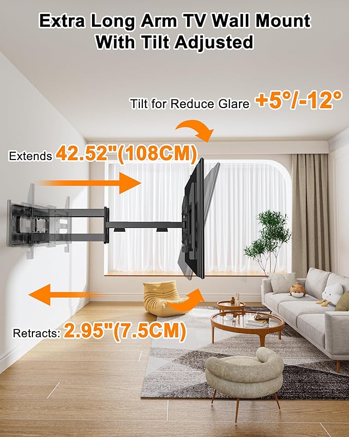 Heavy Duty Long Arm TV Wall Mount - Image 4