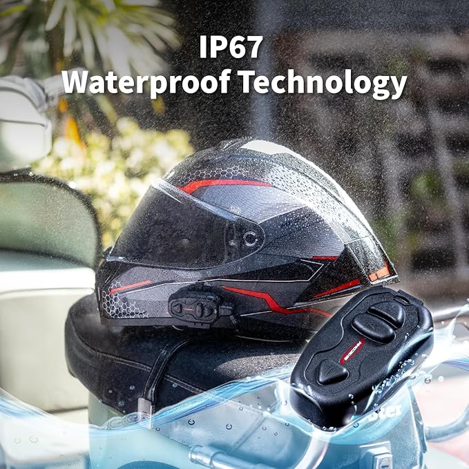 BIKECOMM Salut Motorcycle Helmet Speakers Intercom – 1000M Range Wireless - Image 6