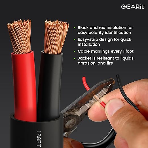 GEARit Outdoor Speaker Wire CL3 Rated, 14 Gauge Speaker Wire, Speaker Cable 100 - Image 2