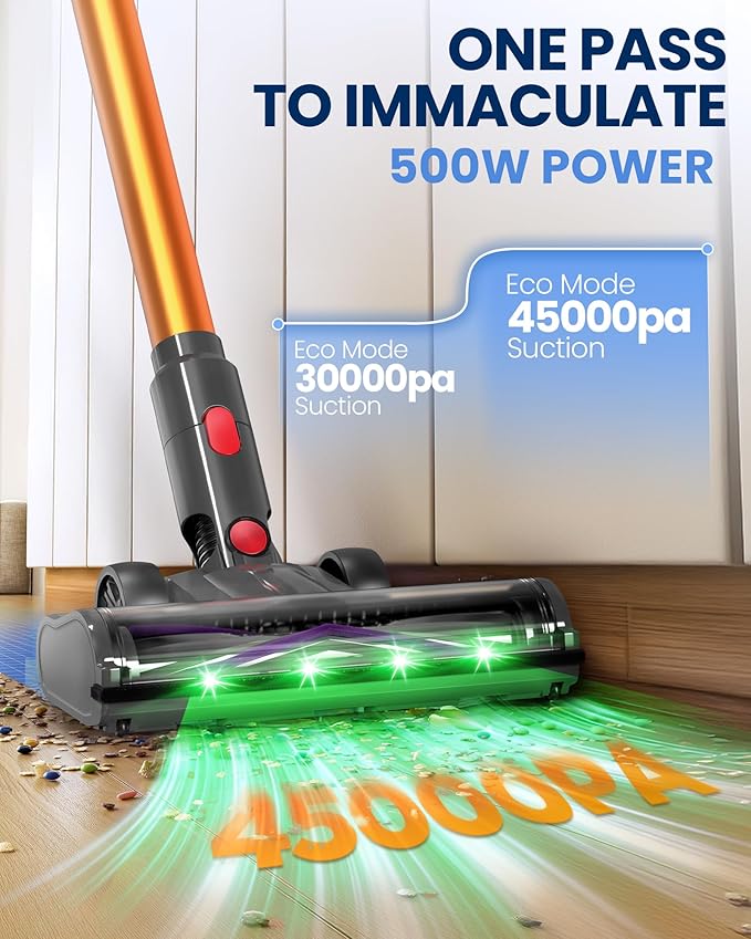 Zynet S8 Cordless Vacuum Cleaner, 500W/45KPA/40Mins Lightweight Stick Vacuum - Image 2