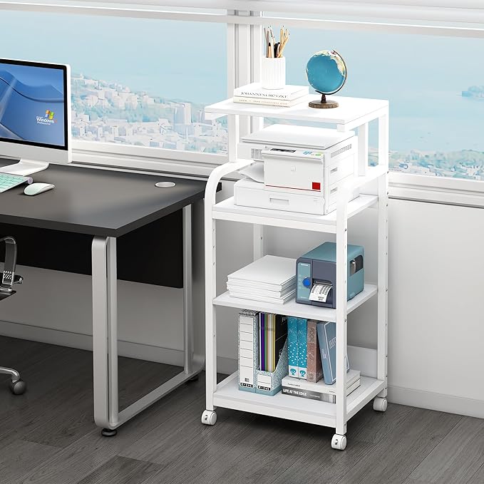 Fannova 4 Tier White Printer Stand Table - Image 2