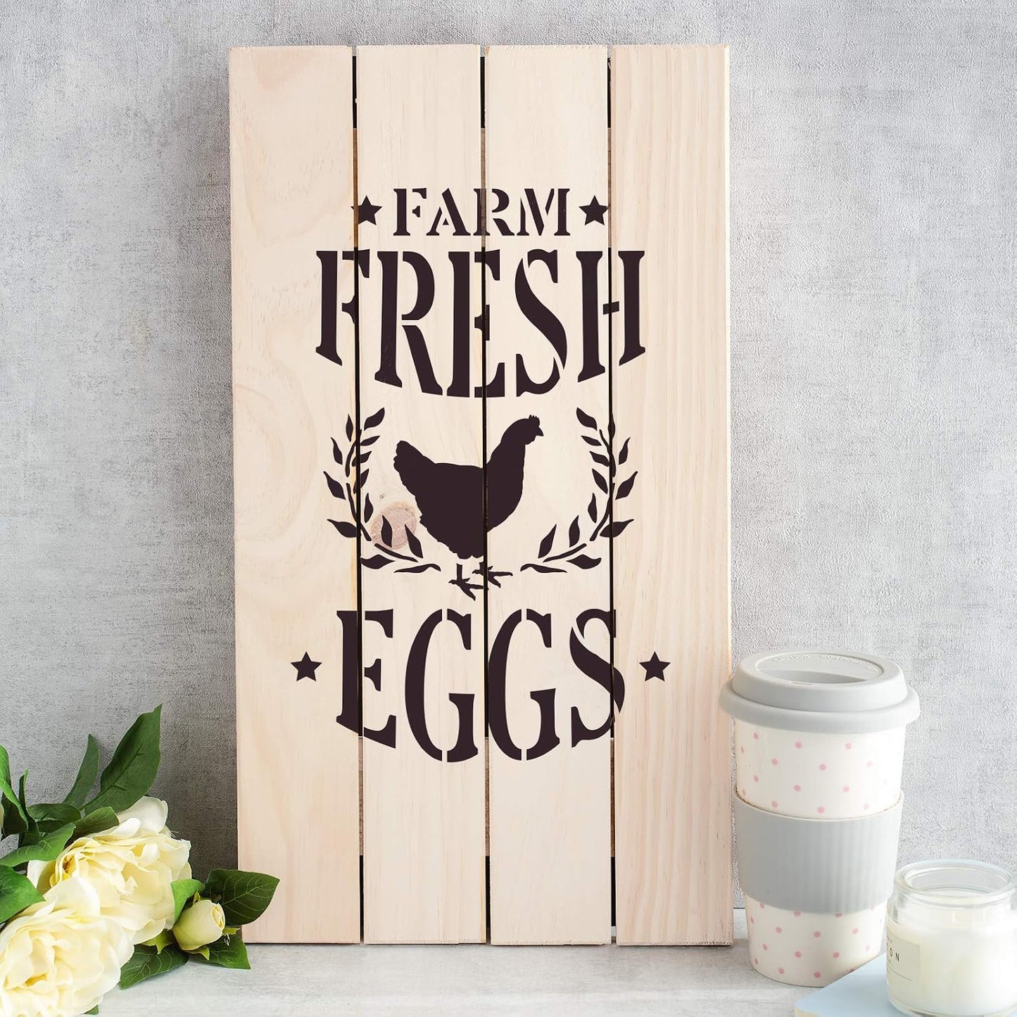 Farm Fresh Eggs Stencil - Perfect for Rustic Home Decor and DIY Projects: Embracing Farmhouse Stencils