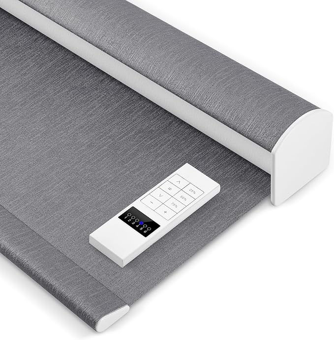 Zshine Motorized Blackout Window Blinds Customize Width Remote Control Wireless by ZSHINEHome