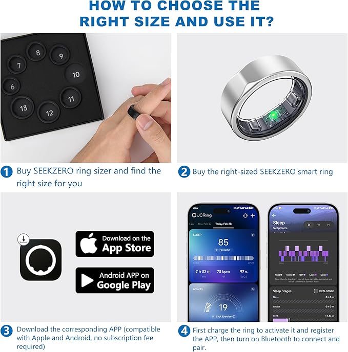 SEEKZERO Smart Ring-Size First Before You Buy, No APP Subscription, 7-10 Days - Image 2