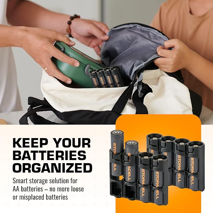 AA Battery Storage Caddy by Storacell, Holds 4 Batteries - Image 3