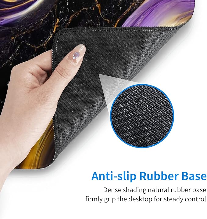 Black Marble Extended Big Mouse Pad Large, XL Gaming Mouse Pad Desk Pad - Image 6