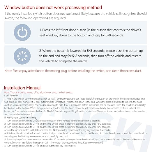 WUANGKI Master Power Window Switch Front Driver Side Compatible - Image 6