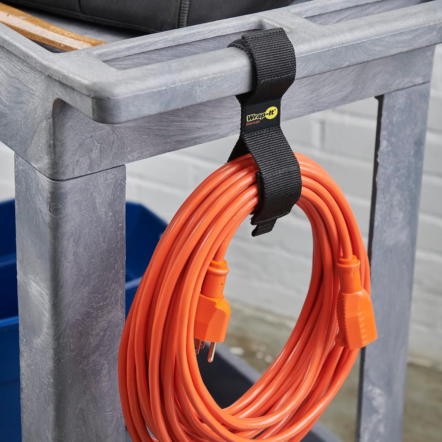 Twin-Straps by Wrap-It Storage - 12" (6-Pack) | Hook and Loop Hanging Cord Wrap for Multi-Purpose Cable and Hose Storage