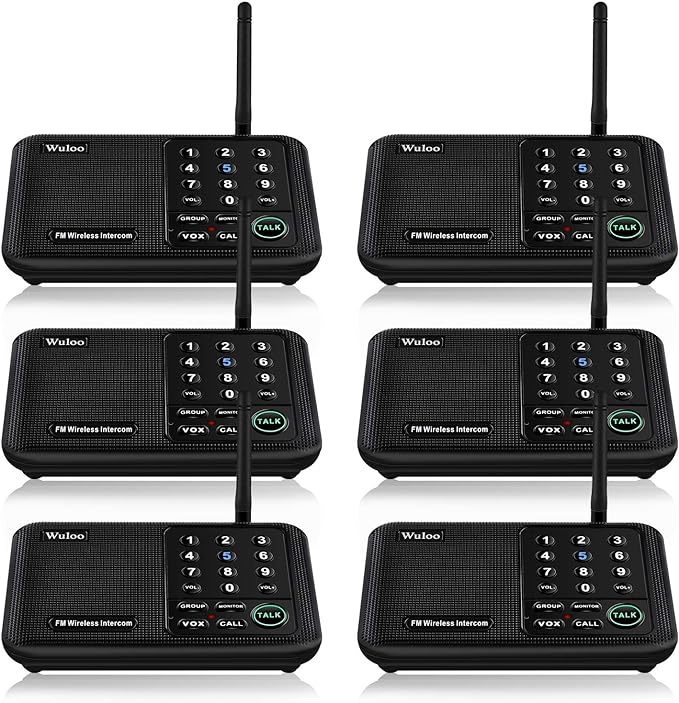 Wuloo Intercoms Wireless for Home 5280 Feet Range 10 Channel 3 Code, Wireless by Wuloo