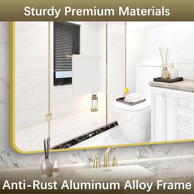 Arched Bathroom Mirror, Wall Mounted Mirror, Living Room, Vertically Hanging or - Image 6