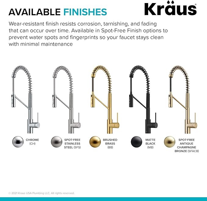 KRAUS Oletto Commercial Style Single Handle Pull Down Kitchen Faucet - Image 16