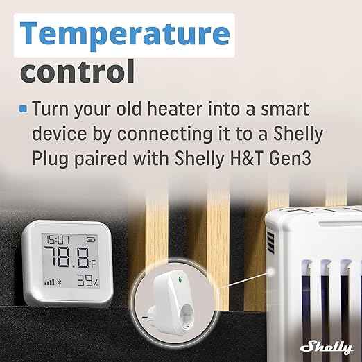 Shelly H&T Gen3 White | Wi-Fi & Bluetooth Smart Temperature & Humidity Sensor - Image 2