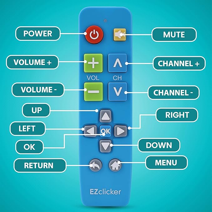 EZclicker Plus Big Button Universal TV Remote Simple Easy to Use, Works - Image 4
