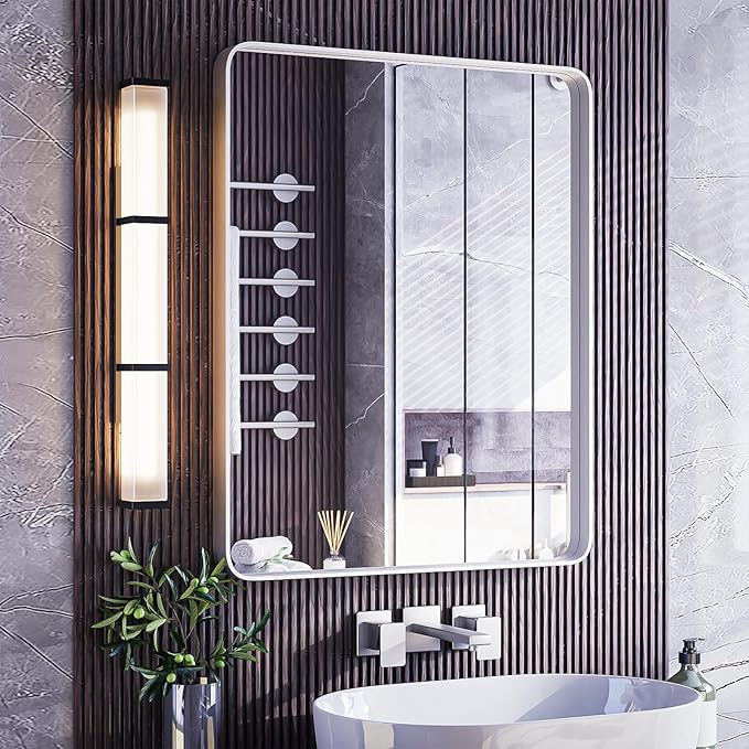 ISKM Silver Framed Mirror for Wall 24"x 32", Bathroom Vanity Mirror Anti-Rust by ISKM-IStillKeepMovin