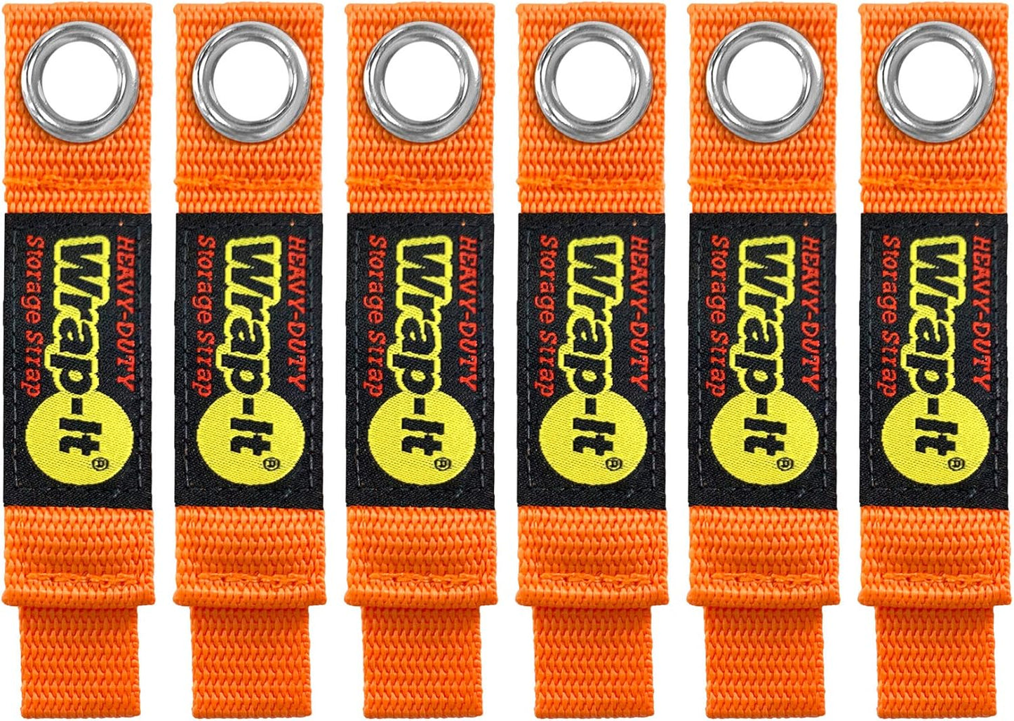 Heavy-Duty Wrap-It Storage Straps - 7-inch (6-Pack) Blaze Orange | Garage Organizer and Appliance Cord Holder for Home Storage Essentials