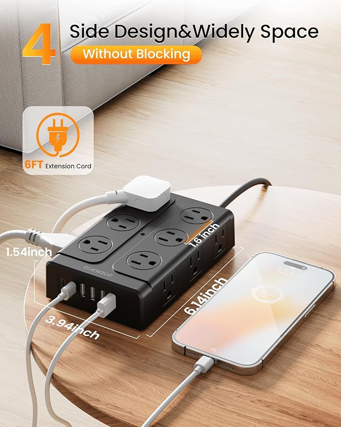 Zoxwzop Surge Protector Power Strip - Image 7
