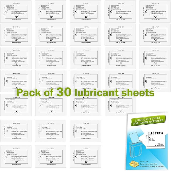 Laffeya Shredder Lubricant Sheets, Paper Shredder Sharpening, Shredder Cleaning - Image 6