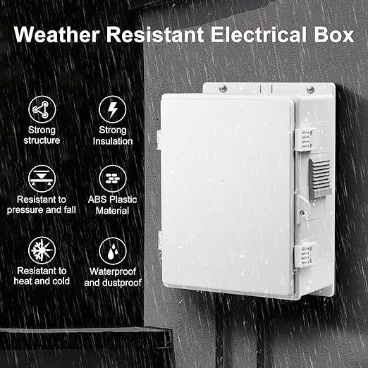 Namunanee Outdoor Electrical Junction Box, ABS Water Resistant Enclosure - Image 2