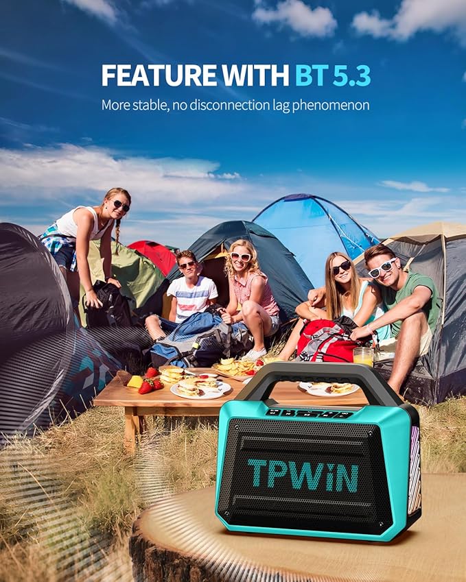 TPWIN Powerful 80W Outdoor Bluetooth Speaker: IPX6 Waterproof, 20H Playtime - Image 8