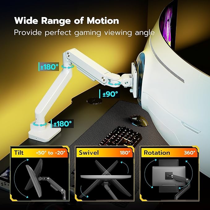 ARES WING Ultrawide Monitor Arms White - Image 4