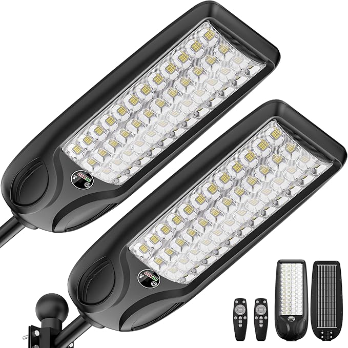 MMKT Solar Lights Outdoor, 12000W 3 Color Solar Street Lights, Commercial Solar by MMKTLIGHTING