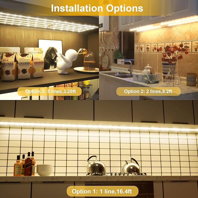 LAFULIT 10 PCS Under Cabinet Lights Kit, Stick on Lights, Flexible Led Strip - Image 2