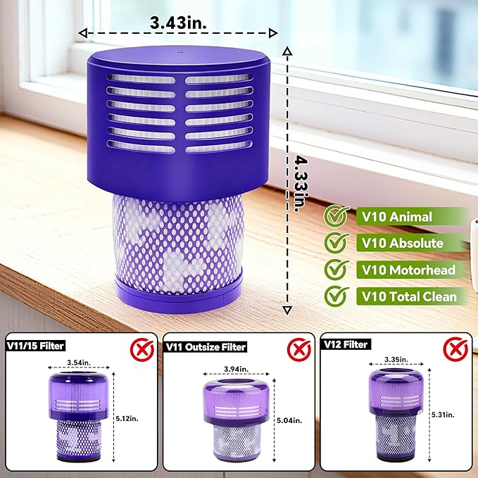 3 Packs V10 Vacuum Filter Replacement - Image 5