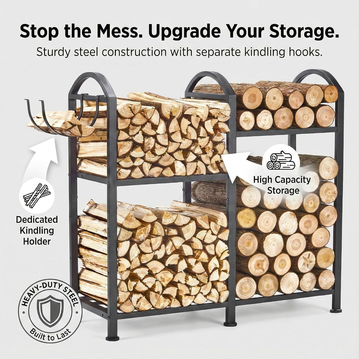 2 tier firewood rack, 31inch, view 9