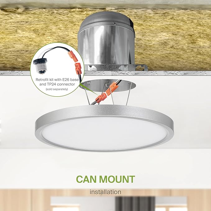ASD LED 9" Round Flush Mount Ceiling Light Fixture, Low Profile Surface - Image 8