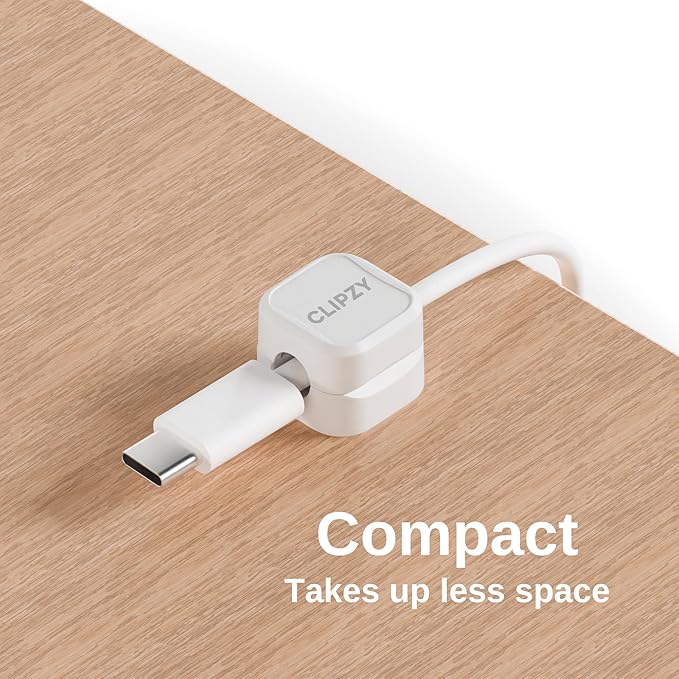 Clipzy 6 Pack Magnetic Cable Clips & Cord Holder, Under Desk Cable Management - Image 4