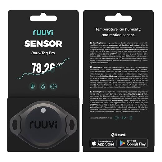 RuuviTag Pro 3in1 Wireless Bluetooth Temperature, Air Humidity and Motion by Ruuvi