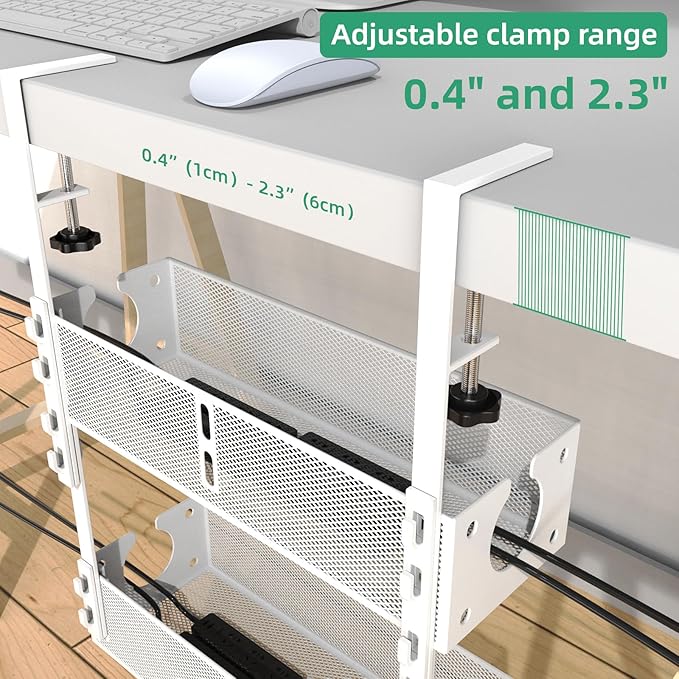 Multi-Model Under Desk Cable Management Tray 2 Packs Metal Under Desk Wire - Image 6
